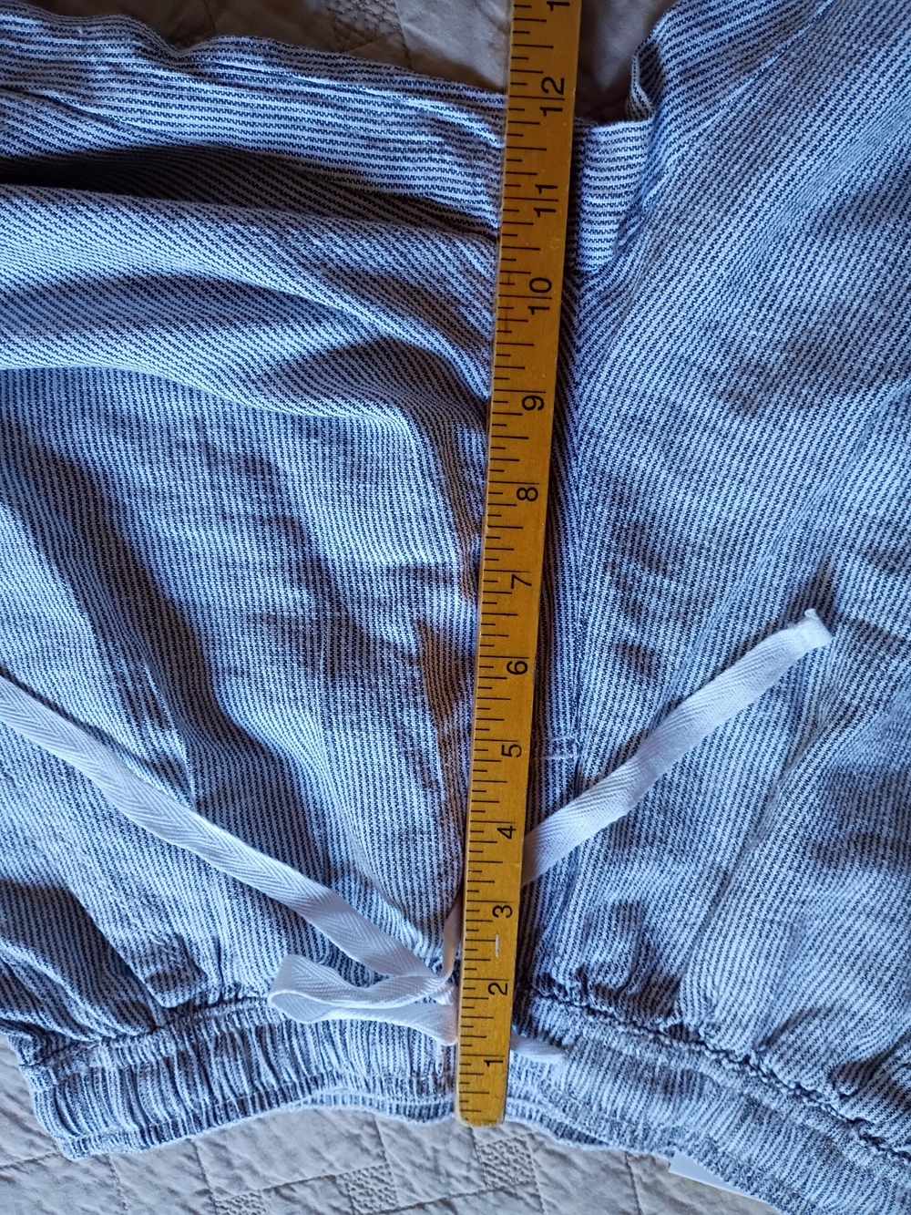 BRIGGS Women's Pull-On  Linen-Blend Pants - Gray Size S - Picture 10 of 12